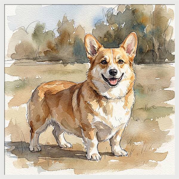 Corgi In A Sunny Landscape
