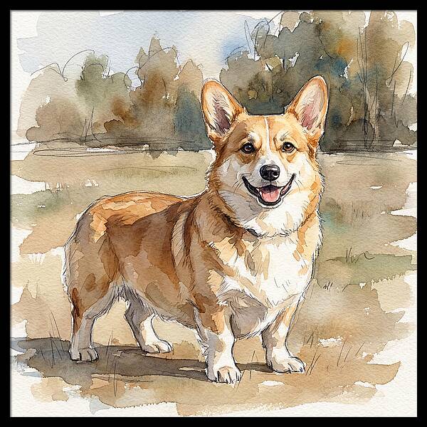 Corgi In A Sunny Landscape