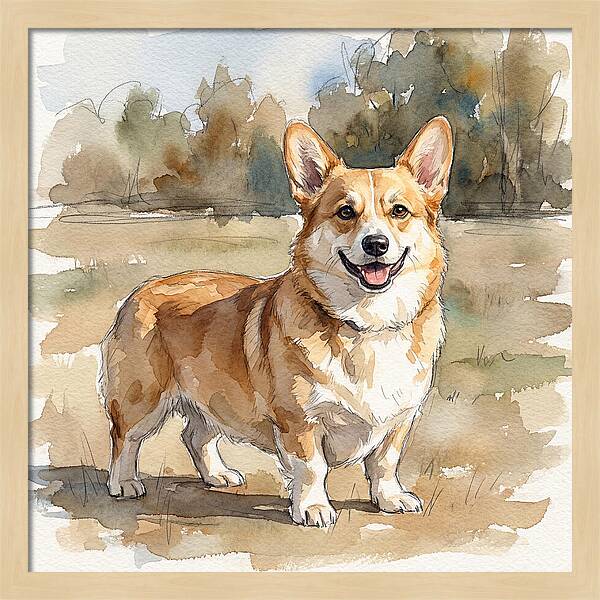 Corgi In A Sunny Landscape