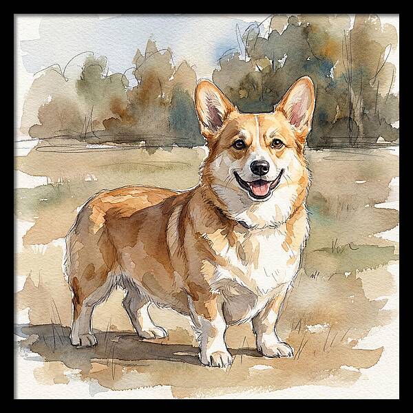 Corgi In A Sunny Landscape