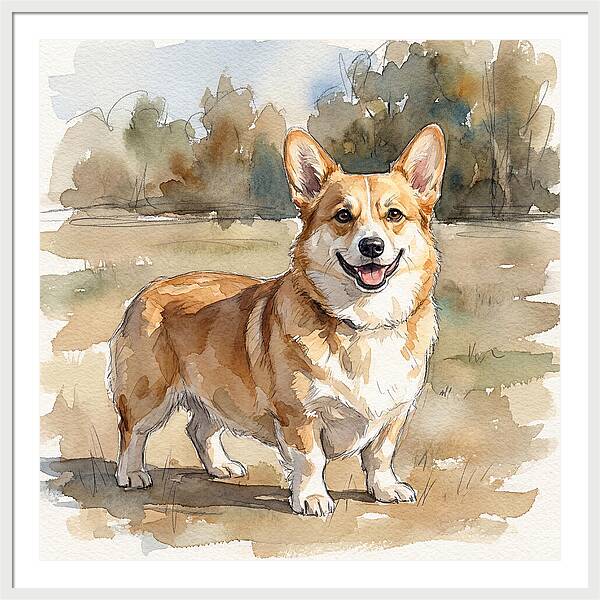 Corgi In A Sunny Landscape