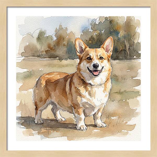 Corgi In A Sunny Landscape