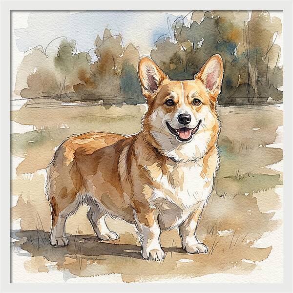 Corgi In A Sunny Landscape
