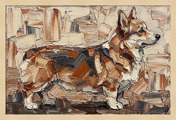 Corgi In Palette Knife Style