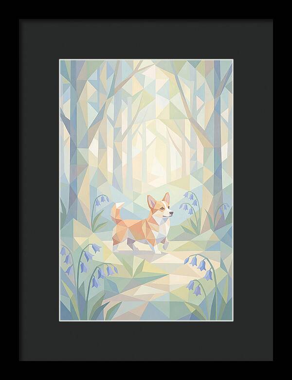 Corgi Walking Through Bluebell Woodland