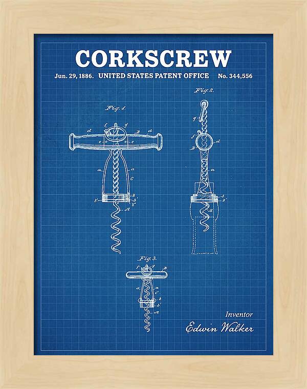 Corkscrew Blueprint Patent Us344556a