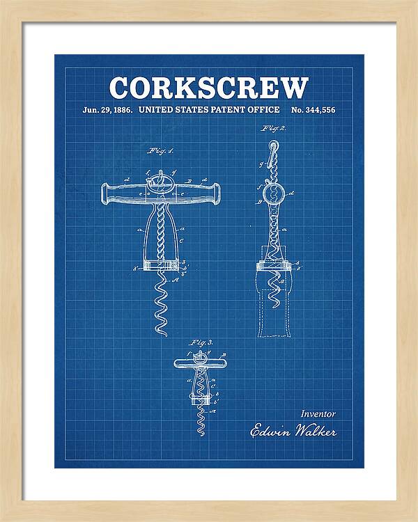 Corkscrew Blueprint Patent Us344556a