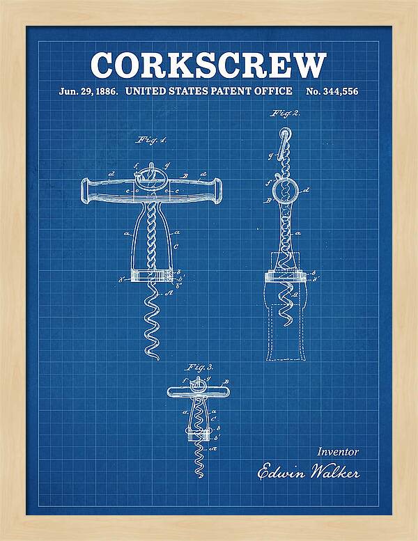 Corkscrew Blueprint Patent Us344556a