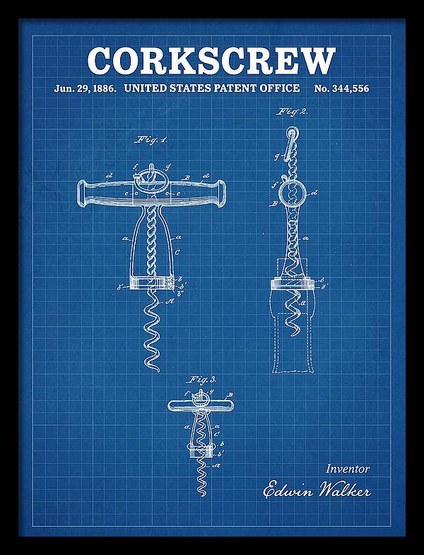 Corkscrew Blueprint Patent Us344556a