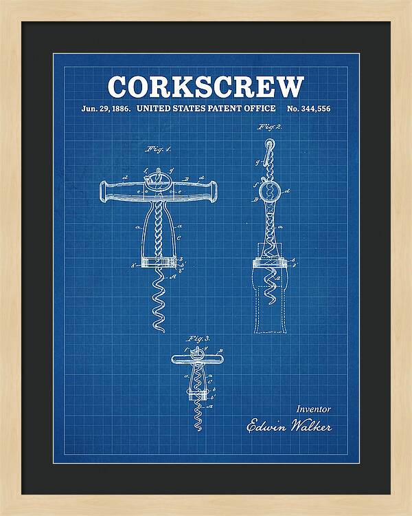 Corkscrew Blueprint Patent Us344556a