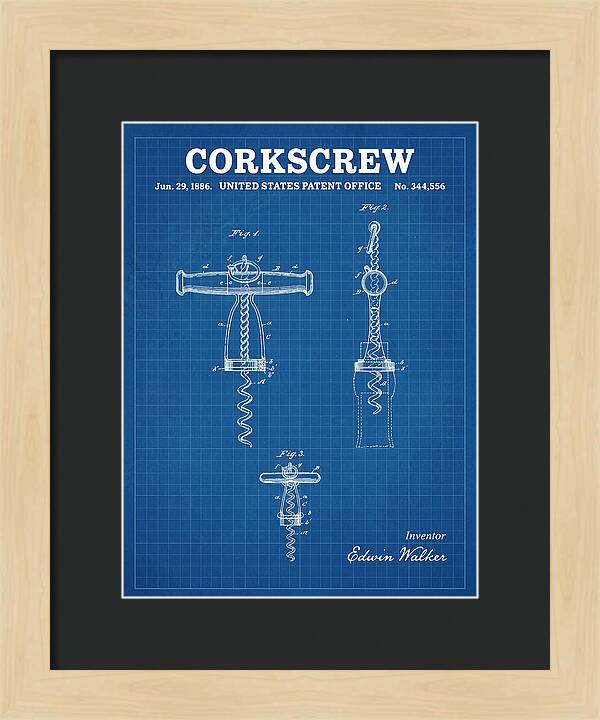 Corkscrew Blueprint Patent Us344556a