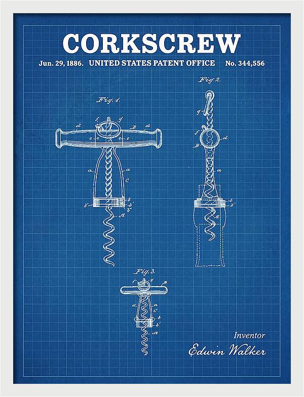 Corkscrew Blueprint Patent Us344556a