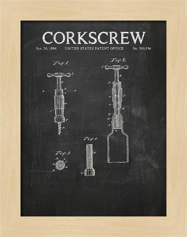 Corkscrew Chalkboard Patent Us300936a