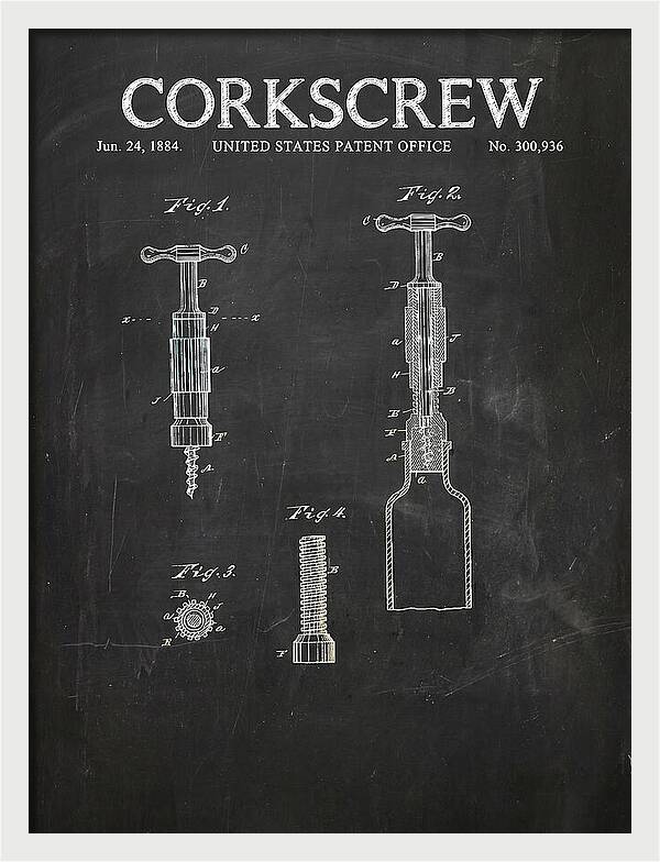 Corkscrew Chalkboard Patent Us300936a
