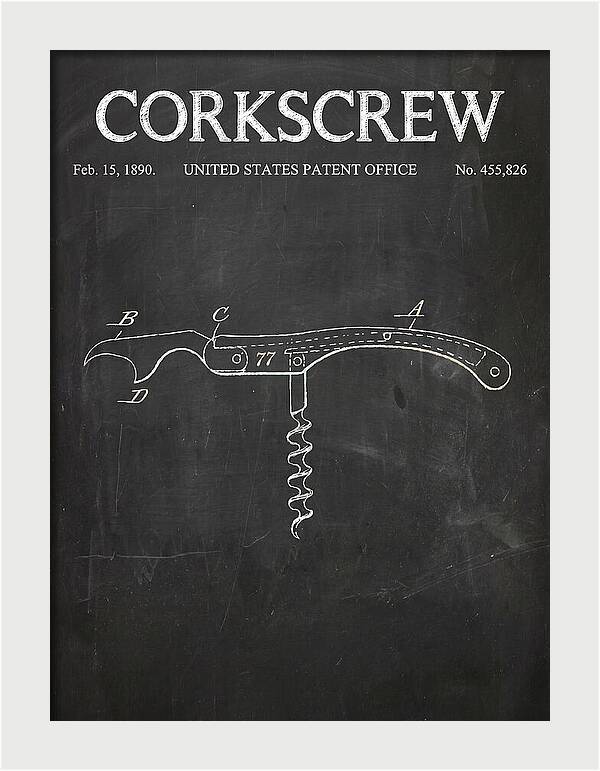 Corkscrew Chalkboard Patent Us455826a