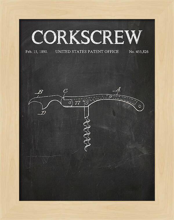 Corkscrew Chalkboard Patent Us455826a