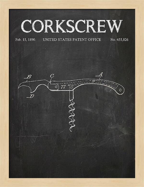 Corkscrew Chalkboard Patent Us455826a