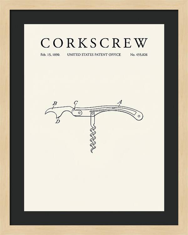 Corkscrew Minimalist Patent Us455826a