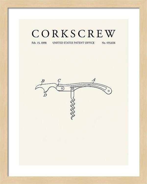 Corkscrew Minimalist Patent Us455826a