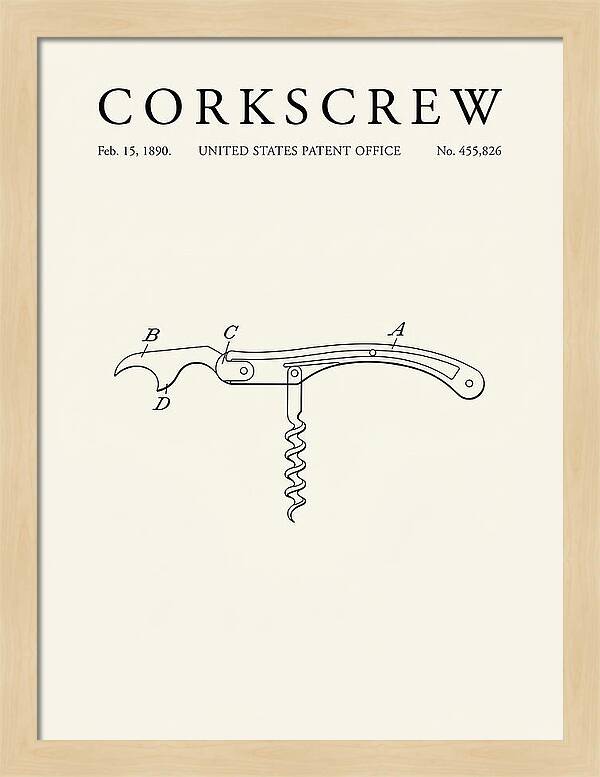 Corkscrew Minimalist Patent Us455826a