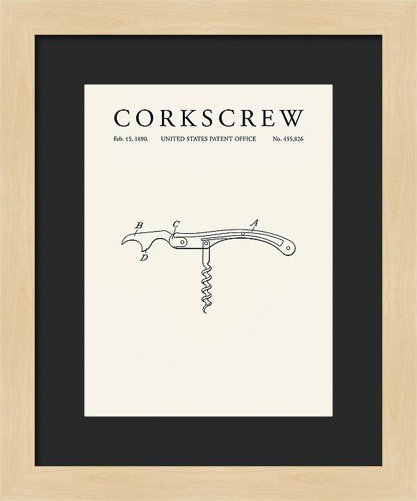 Corkscrew Minimalist Patent Us455826a
