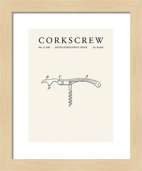 Corkscrew Minimalist Patent Us455826a