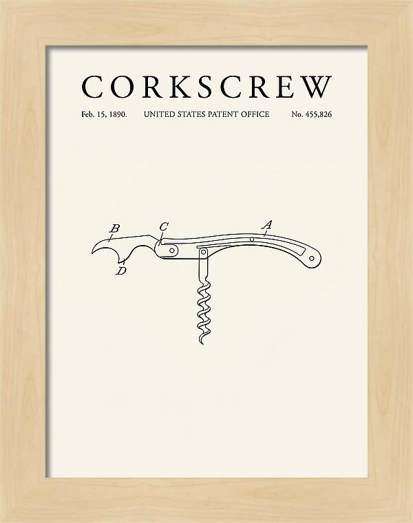 Corkscrew Minimalist Patent Us455826a