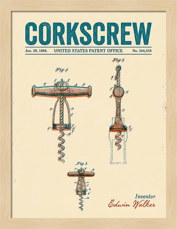 Corkscrew Retro Patent Us344556a