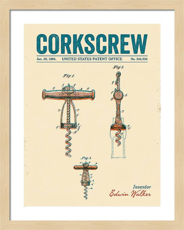 Corkscrew Retro Patent Us344556a
