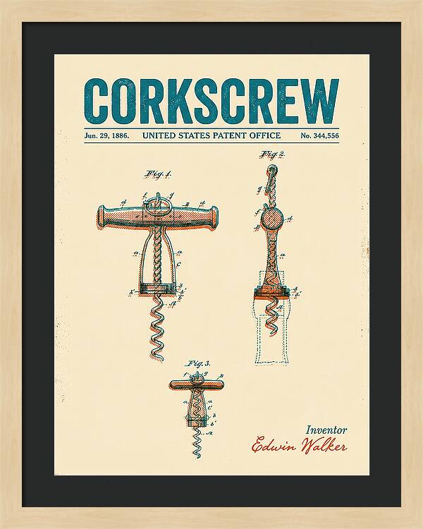 Corkscrew Retro Patent Us344556a