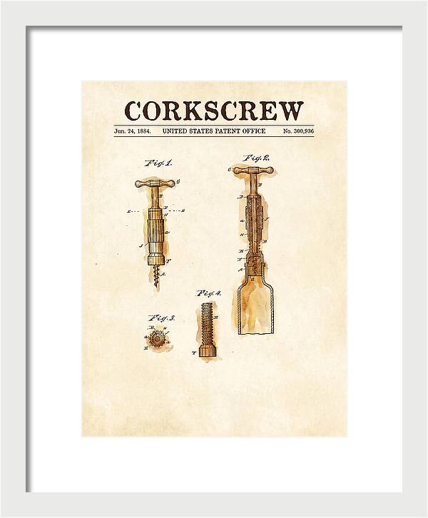 Corkscrew Watercolor Patent Us300936a