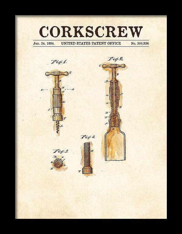 Corkscrew Watercolor Patent Us300936a