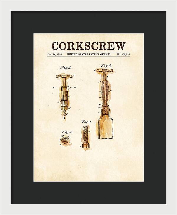 Corkscrew Watercolor Patent Us300936a