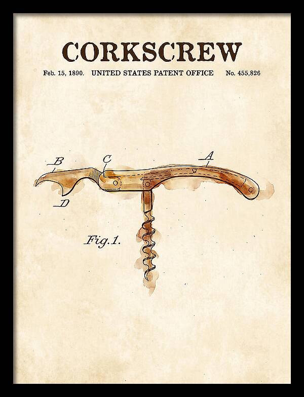 Corkscrew Watercolor Patent Us455826a