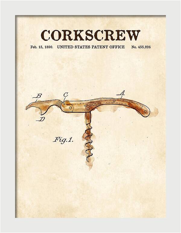 Corkscrew Watercolor Patent Us455826a