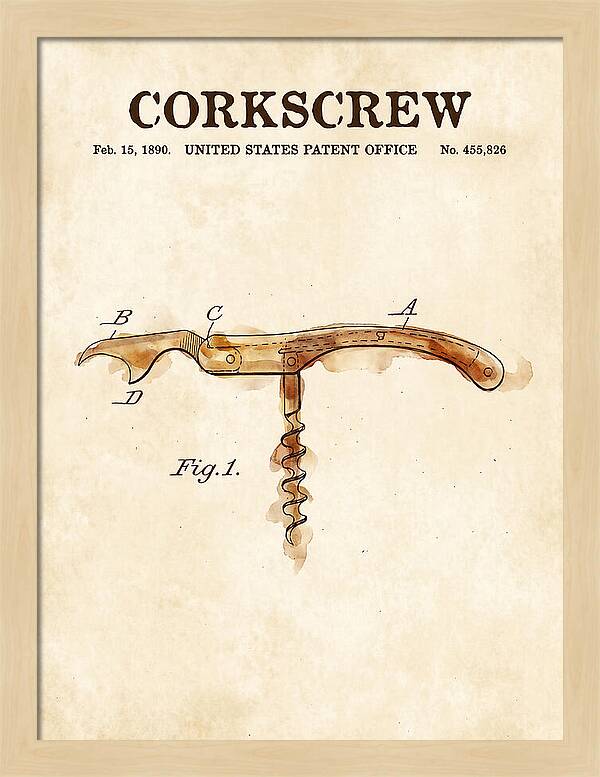 Corkscrew Watercolor Patent Us455826a