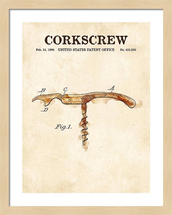 Corkscrew Watercolor Patent Us455826a