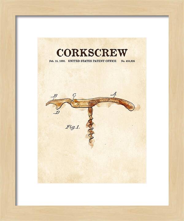 Corkscrew Watercolor Patent Us455826a