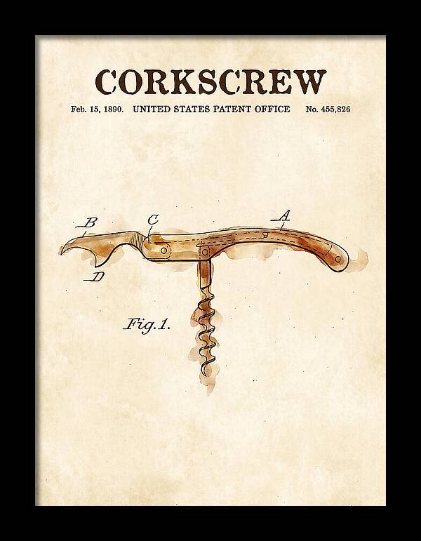 Corkscrew Watercolor Patent Us455826a