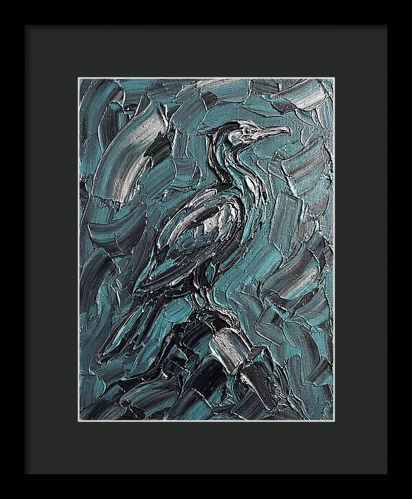 Cormorant In Turquoise Swirls