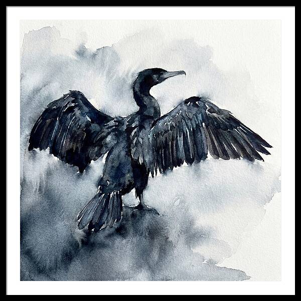Cormorant In Watercolor