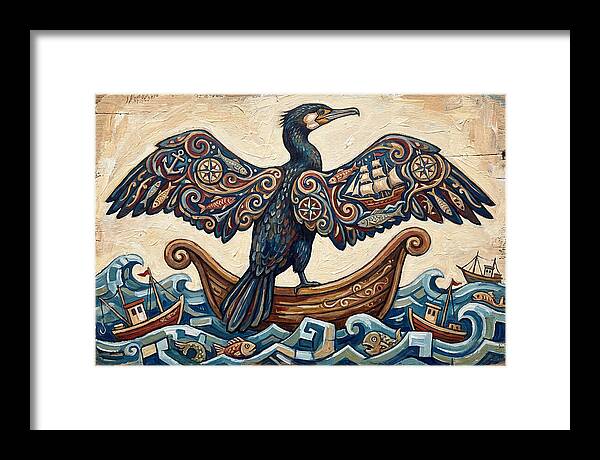Cormorant With Nautical Themes