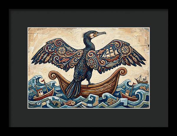 Cormorant With Nautical Themes