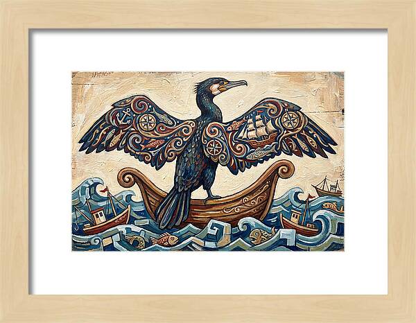 Cormorant With Nautical Themes