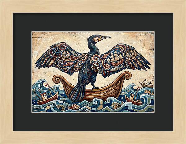 Cormorant With Nautical Themes