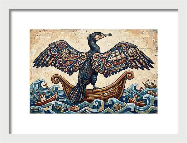 Cormorant With Nautical Themes