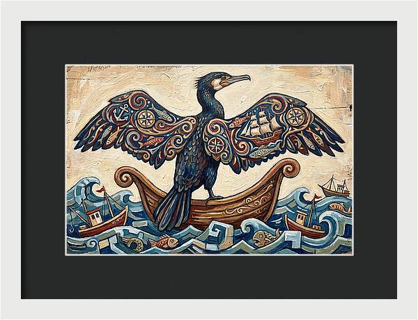 Cormorant With Nautical Themes