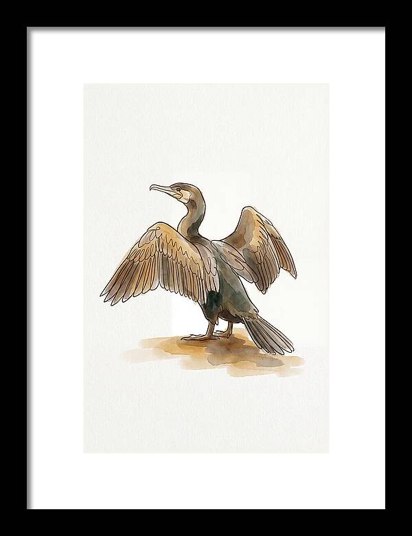 Cormorant With Wings Spread