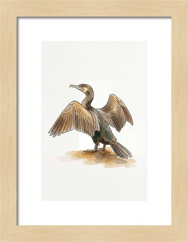 Cormorant With Wings Spread