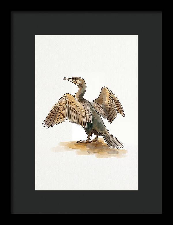 Cormorant With Wings Spread